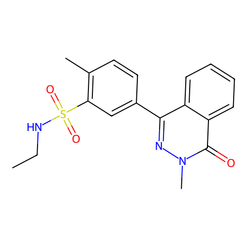 N-ethyl-2-methyl-5-(3-methyl-4-oxo-3,4-dihydrophthalazin-1-yl)benzenesulfonamide structure