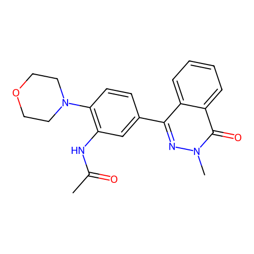 N-[5-(3-methyl-4-oxophthalazin-1-yl)-2-morpholin-4-ylphenyl]acetamide structure