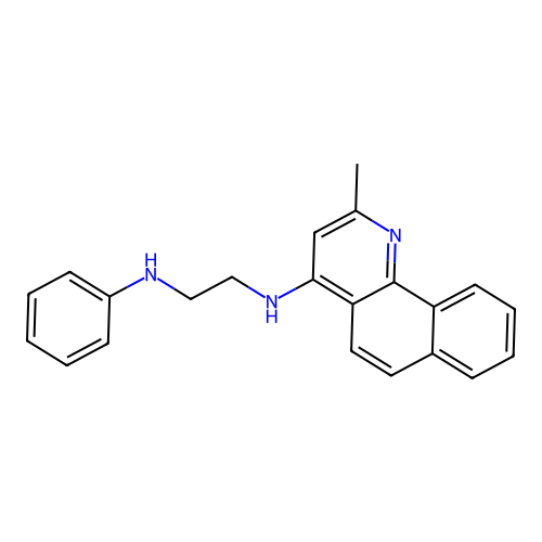 N-(2-methylbenzo[h]quinolin-4-yl)-N'-phenylethane-1,2-diamine structure