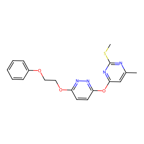 3-(6-Methyl-2-methylsulfanyl-pyrimidin-4-yloxy)-6-(2-phenoxy-ethoxy)-pyridazine structure