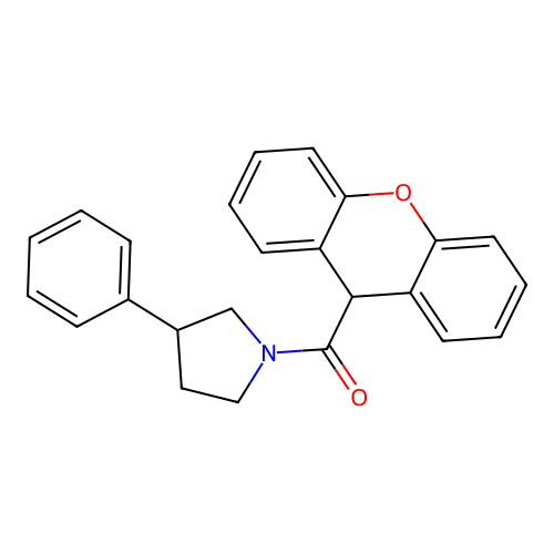 (3-phenylpyrrolidin-1-yl)(9H-xanthen-9-yl)methanone structure