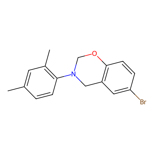 6-bromo-3-(2,4-dimethylphenyl)-3,4-dihydro-2H-1,3-benzoxazine structure