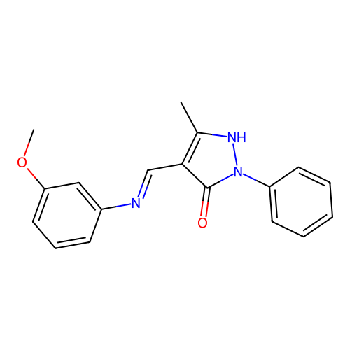 4-[(3-methoxyanilino)methylidene]-5-methyl-2-phenylpyrazol-3-one structure