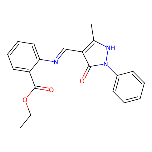 ETHYL 2-({[(4E)-3-METHYL-5-OXO-1-PHENYL-4,5-DIHYDRO-1H-PYRAZOL-4-YLIDENE]METHYL}AMINO)BENZOATE structure