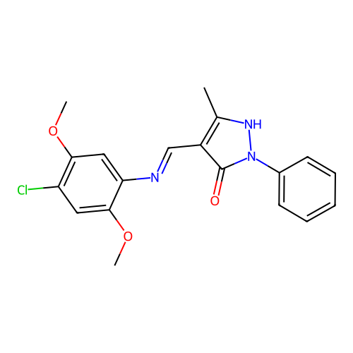 (4Z)-4-[(4-chloro-2,5-dimethoxyanilino)methylidene]-5-methyl-2-phenylpyrazol-3-one structure