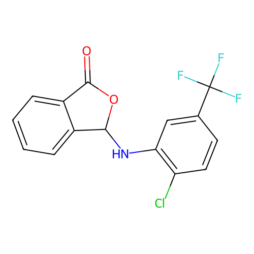3-{[2-chloro-5-(trifluoromethyl)phenyl]amino}-2-benzofuran-1(3H)-one structure
