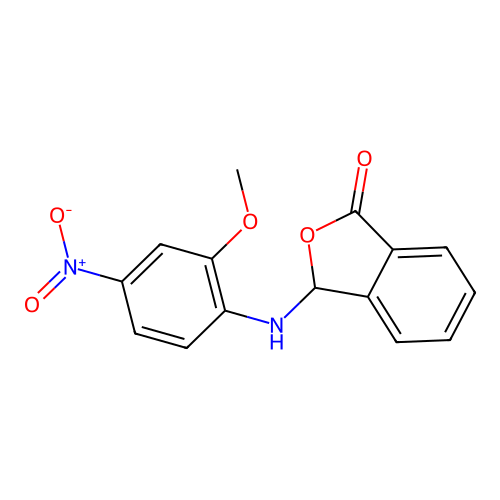 3-[(2-methoxy-4-nitrophenyl)amino]-2-benzofuran-1(3H)-one structure