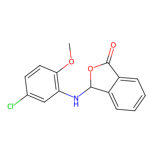 3-[(5-chloro-2-methoxyphenyl)amino]-2-benzofuran-1(3H)-one structure