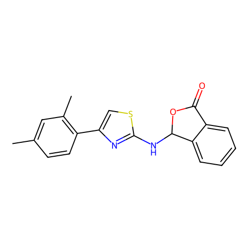 3-{[4-(2,4-dimethylphenyl)-1,3-thiazol-2-yl]amino}-2-benzofuran-1(3H)-one structure
