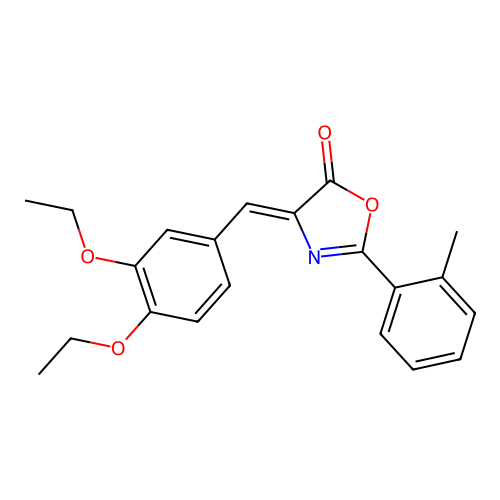(4Z)-4-(3,4-diethoxybenzylidene)-2-(2-methylphenyl)-1,3-oxazol-5(4H)-one structure