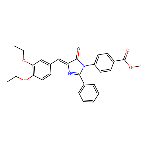 methyl 4-[(4Z)-4-[(3,4-diethoxyphenyl)methylidene]-5-oxo-2-phenylimidazol-1-yl]benzoate structure