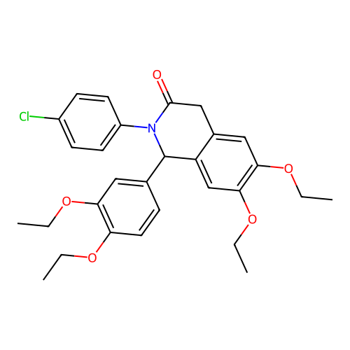 2-(4-chlorophenyl)-1-(3,4-diethoxyphenyl)-6,7-diethoxy-1,4-dihydroisoquinolin-3(2H)-one structure