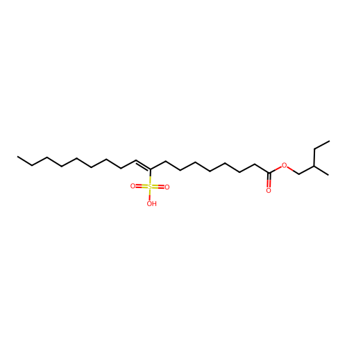 (Z)-1-(2-methylbutoxy)-1-oxooctadec-9-ene-9-sulfonic acid structure