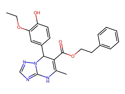 2-Phenylethyl 7-(3-ethoxy-4-hydroxyphenyl)-5-methyl-4,7-dihydro-[1,2,4]triazolo[1,5-a]pyrimidine-6-carboxylate structure