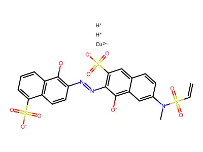 Cuprate(2-), [6-[[7-[(ethenylsulfonyl)methylamino]-1-(hydroxy-.kappa.O)-3-sulfo-2-naphthalenyl]azo-.kappa.N]-5-(hydroxy-.kappa.O)-1-naphthalenesulfonato(4-)]-, dihydrogen structure