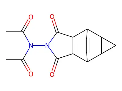 N-Acetyl-N-(1,3-dioxooctahydro-4,6-ethenocyclopropa[f]isoindol-2(1H)-yl)acetamide structure