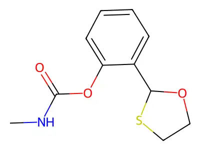 Carbamic acid, methyl-, o-(1,3-oxathiolan-2-yl)phenyl ester structure