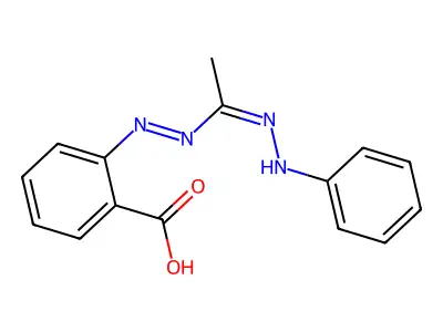 2-[2-[1-(2-Phenylhydrazinylidene)ethyl]diazenyl]benzoic acid structure