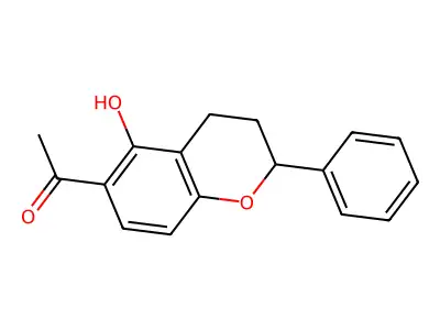 1-(5-hydroxy-2-phenyl-3,4-dihydro-2H-chromen-6-yl)ethanone structure