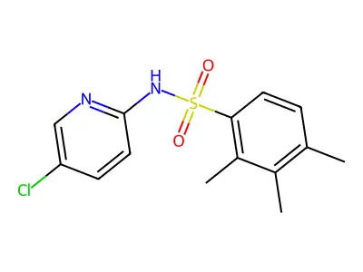 N-(5-chloro-2-pyridinyl)-2,3,4-trimethylbenzenesulfonamide structure