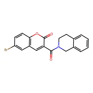 6-bromo-3-(1,2,3,4-tetrahydroisoquinoline-2-carbonyl)-2H-chromen-2-one structure