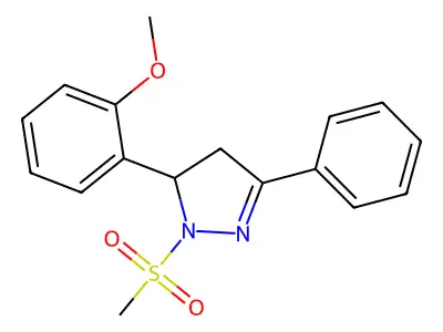 3-(2-Methoxyphenyl)-2-methylsulfonyl-5-phenyl-3,4-dihydropyrazole structure