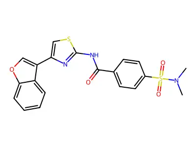 N-[4-(1-benzofuran-3-yl)-1,3-thiazol-2-yl]-4-(dimethylsulfamoyl)benzamide structure