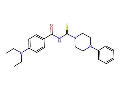 4-(diethylamino)-N-(4-phenylpiperazine-1-carbothioyl)benzamide structure