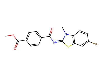 (E)-methyl 4-((6-bromo-3-methylbenzo[d]thiazol-2(3H)-ylidene)carbamoyl)benzoate structure