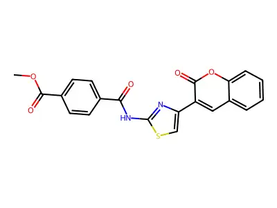 methyl 4-((4-(2-oxo-2H-chromen-3-yl)thiazol-2-yl)carbamoyl)benzoate structure