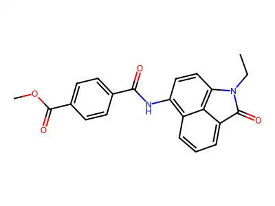 Methyl 4-((1-ethyl-2-oxo-1,2-dihydrobenzo[cd]indol-6-yl)carbamoyl)benzoate structure