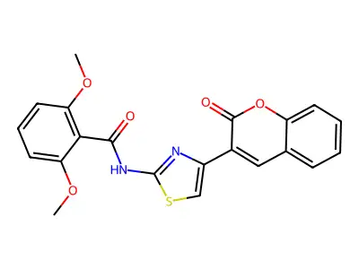 2,6-dimethoxy-N-[4-(2-oxochromen-3-yl)-1,3-thiazol-2-yl]benzamide structure