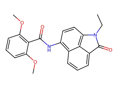 N-(1-ethyl-2-oxo-1,2-dihydrobenzo[cd]indol-6-yl)-2,6-dimethoxybenzamide structure