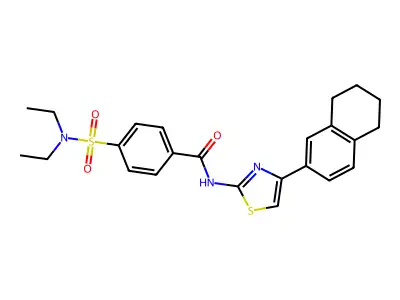 4-(diethylsulfamoyl)-N-[4-(5,6,7,8-tetrahydronaphthalen-2-yl)-1,3-thiazol-2-yl]benzamide structure