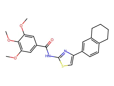 3,4,5-trimethoxy-N-[4-(5,6,7,8-tetrahydronaphthalen-2-yl)-1,3-thiazol-2-yl]benzamide structure