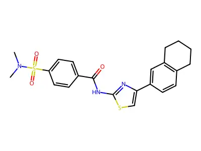 4-(dimethylsulfamoyl)-N-[4-(5,6,7,8-tetrahydronaphthalen-2-yl)-1,3-thiazol-2-yl]benzamide structure