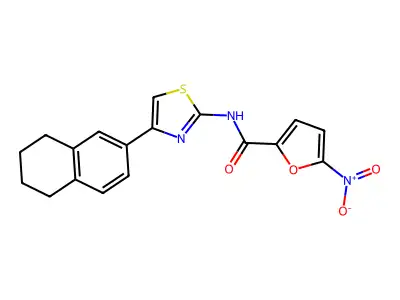 5-nitro-N-[4-(5,6,7,8-tetrahydronaphthalen-2-yl)-1,3-thiazol-2-yl]furan-2-carboxamide structure