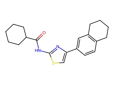 N-[4-(5,6,7,8-tetrahydronaphthalen-2-yl)-1,3-thiazol-2-yl]cyclohexanecarboxamide structure