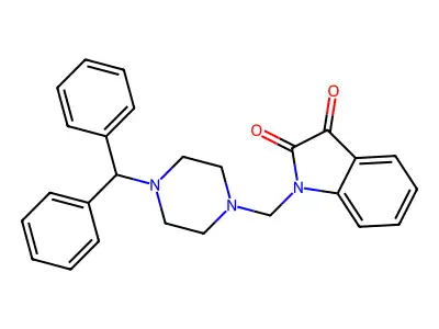 1-[(4-Benzhydrylpiperazin-1-yl)methyl]indole-2,3-dione structure
