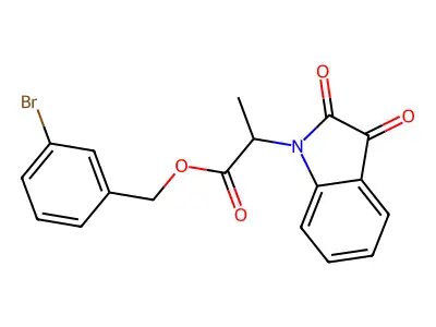 3-bromobenzyl 2-(2,3-dioxo-2,3-dihydro-1H-indol-1-yl)propanoate structure