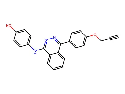 4-((4-(4-(Prop-2-yn-1-yloxy)phenyl)phthalazin-1-yl)amino)phenol structure