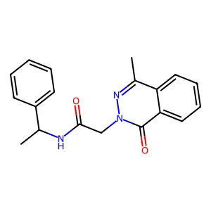 2-(4-methyl-1-oxophthalazin-2(1H)-yl)-N-(1-phenylethyl)acetamide structure