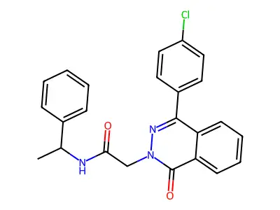 2-[4-(4-chlorophenyl)-1-oxophthalazin-2-yl]-N-(1-phenylethyl)acetamide structure