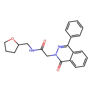 N-(oxolan-2-ylmethyl)-2-(1-oxo-4-phenylphthalazin-2-yl)acetamide structure