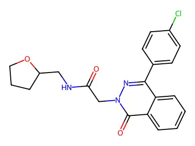 2-[4-(4-chlorophenyl)-1-oxophthalazin-2-yl]-N-(oxolan-2-ylmethyl)acetamide structure