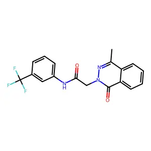 2-(4-methyl-1-oxophthalazin-2-yl)-N-[3-(trifluoromethyl)phenyl]acetamide structure