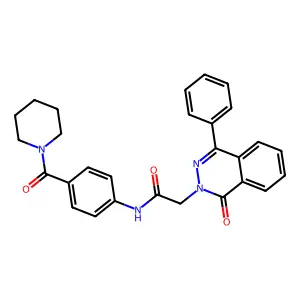 2-(1-oxo-4-phenylphthalazin-2-yl)-N-[4-(piperidine-1-carbonyl)phenyl]acetamide structure