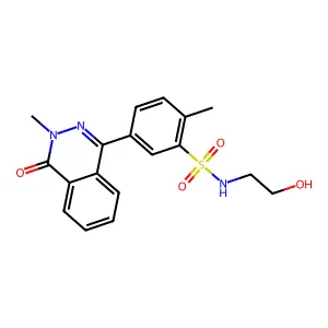 N-(2-hydroxyethyl)-2-methyl-5-(3-methyl-4-oxophthalazin-1-yl)benzenesulfonamide structure