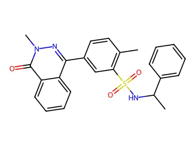 2-methyl-5-(3-methyl-4-oxophthalazin-1-yl)-N-(1-phenylethyl)benzenesulfonamide structure