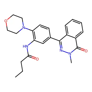 N-[5-(3-methyl-4-oxophthalazin-1-yl)-2-morpholin-4-ylphenyl]butanamide structure